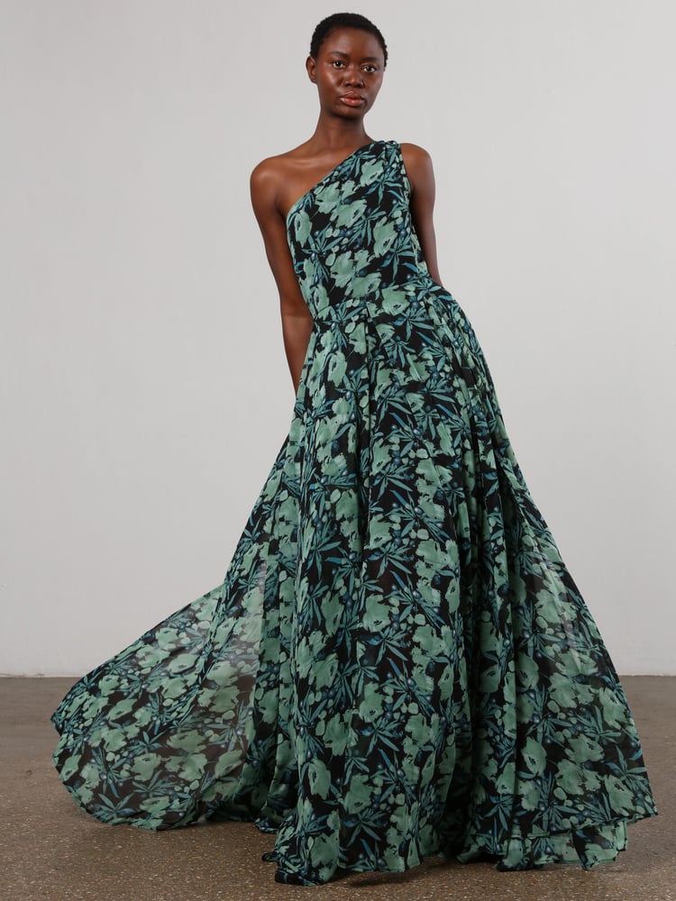 Religion Green One Shoulder Maxi Dress With Full Skirt - Image 1 of 6