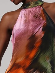Religion Orange Halterneck Maxi Dress in Abstract Print - Image 4 of 6