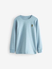 Green/Grey/Ecru/Blue Long Sleeve Cosy T-Shirts 4 Pack (3-16yrs) - Image 2 of 8