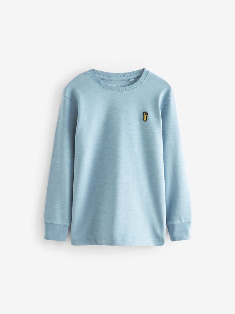 Green/Grey/Ecru/Blue Long Sleeve Cosy T-Shirts 4 Pack (3-16yrs) - Image 2 of 8