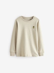 Green/Grey/Ecru/Blue Long Sleeve Cosy T-Shirts 4 Pack (3-16yrs) - Image 4 of 8