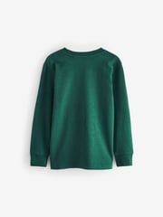 Green/Grey/Ecru/Blue Long Sleeve Cosy T-Shirts 4 Pack (3-16yrs) - Image 6 of 8
