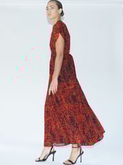 Religion Red Delight Wrap Dress With Full Skirt in Beautiful Prints - Image 4 of 6