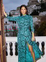 Dancing Leopard Dove Maxi Shirt Dress - Image 1 of 5