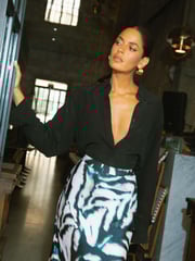 Dancing Leopard Renzo Satin Midi Skirt - Image 3 of 3