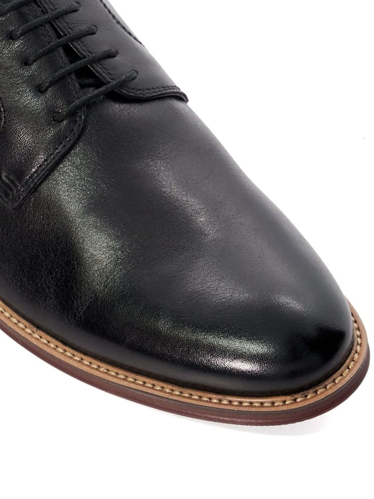 Dune London Black Wide Fit Stanleyy Soft Leather Gibson Shoes - Image 7 of 7