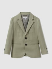 Reiss Apple Kin 9-13 yrs Linen Single Breasted Blazer - Image 1 of 3