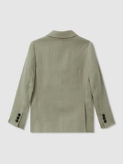 Reiss Apple Kin 9-13 yrs Linen Single Breasted Blazer - Image 2 of 3