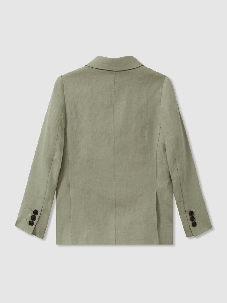 Reiss Apple Kin 9-13 yrs Linen Single Breasted Blazer - Image 2 of 3