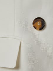Reiss White Lori Halter Viscose Linen Double Breasted Suit Waistcoat - Image 6 of 6