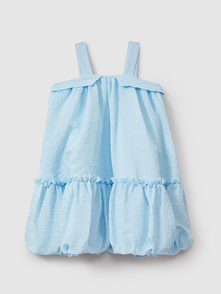Reiss Blue Emeri 13-14 yrs Seersucker Bubble Hem Dress - Image 1 of 5