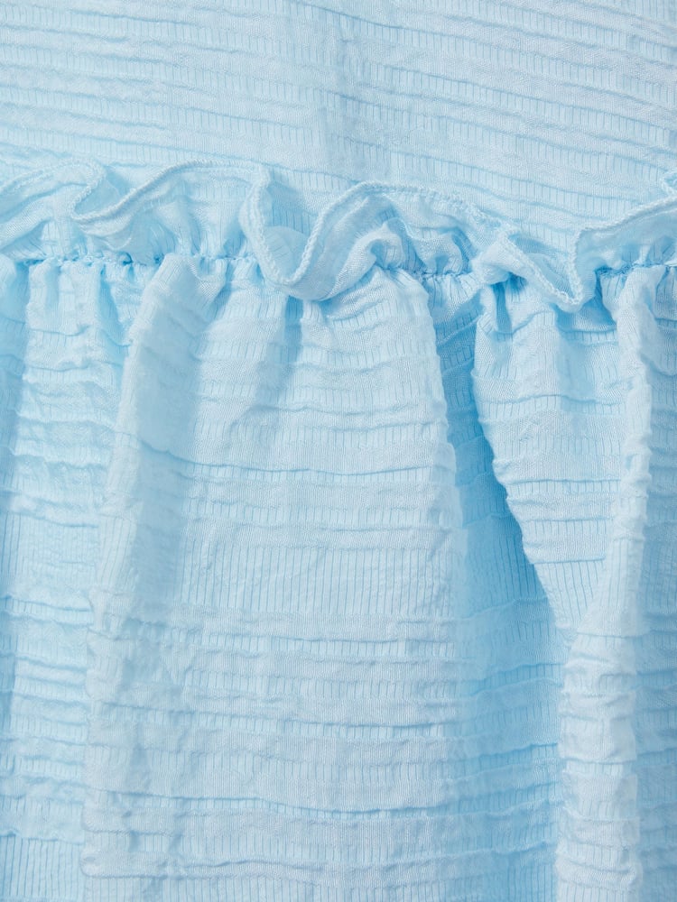 Reiss Blue Emeri 13-14 yrs Seersucker Bubble Hem Dress - Image 5 of 5