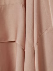 Reiss Nude Maisie Side Pleat Asymmetric Midi Skirt - Image 5 of 5