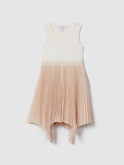 Reiss Ecru Harriet 9-13 yrs Pleated Asymmetric Dress - Image 2 of 4