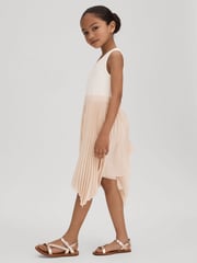 Reiss Ecru Harriet 9-13 yrs Pleated Asymmetric Dress - Image 3 of 4
