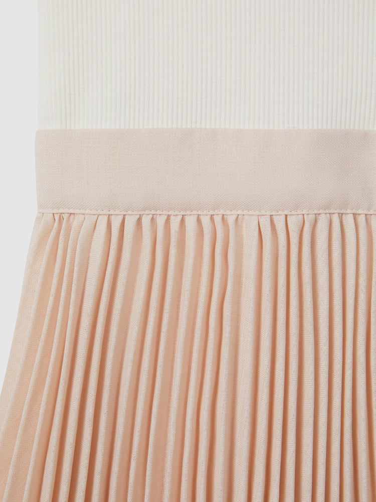 Reiss Ecru Harriet 9-13 yrs Pleated Asymmetric Dress - Image 4 of 4