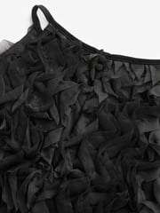Black Halter Neck Ruffle Tank - Image 6 of 7