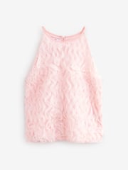 Pink Halter Neck Ruffle Tank - Image 5 of 7