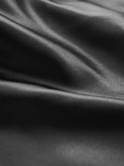 Black Satin And Jersey Racer Occasion Midi Dress - Image 6 of 6
