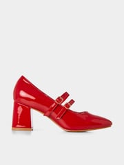 Joe Browns Red Twin Strap Mary Jane Heels - Image 2 of 4