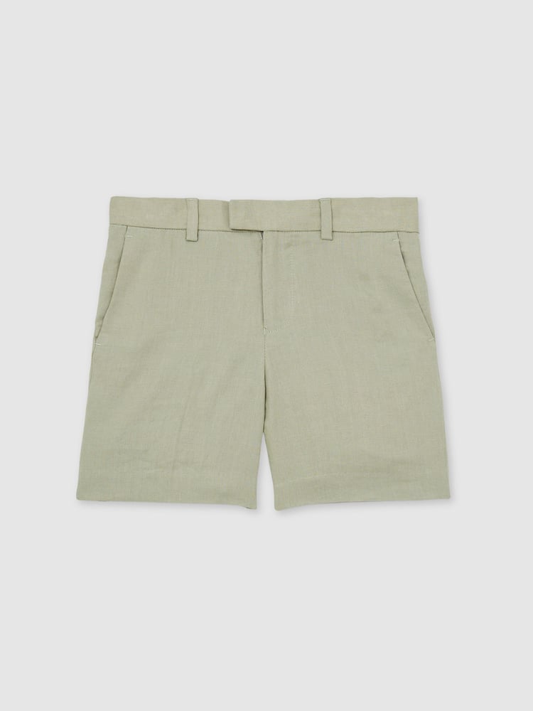 Reiss Apple Kin 13-14 yrs Slim Fit Linen Adjustable Trousers - Image 1 of 5