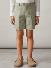 Reiss Apple Kin 13-14 yrs Slim Fit Linen Adjustable Trousers - Image 3 of 5