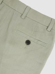 Reiss Apple Kin 13-14 yrs Slim Fit Linen Adjustable Trousers - Image 5 of 5