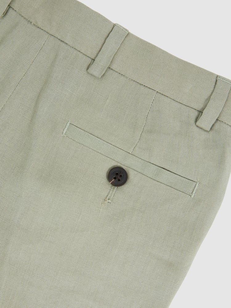 Reiss Apple Kin 13-14 yrs Slim Fit Linen Adjustable Trousers - Image 5 of 5