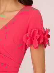 Adrianna Papell Pink Knit Crepe Short Dress - Image 5 of 7