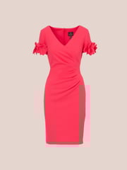 Adrianna Papell Pink Knit Crepe Short Dress - Image 6 of 7