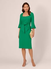 Adrianna Papell Green Bell Sleeve Tie Front Dress - Image 3 of 7