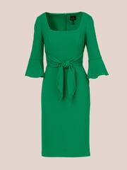Adrianna Papell Green Bell Sleeve Tie Front Dress - Image 6 of 7