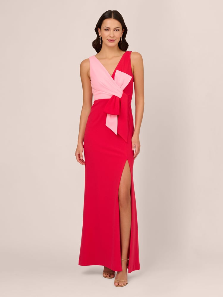 Adrianna Papell Pink Two-Tone Evening Gown - Image 1 of 6