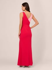 Adrianna Papell Pink Two-Tone Evening Gown - Image 2 of 6