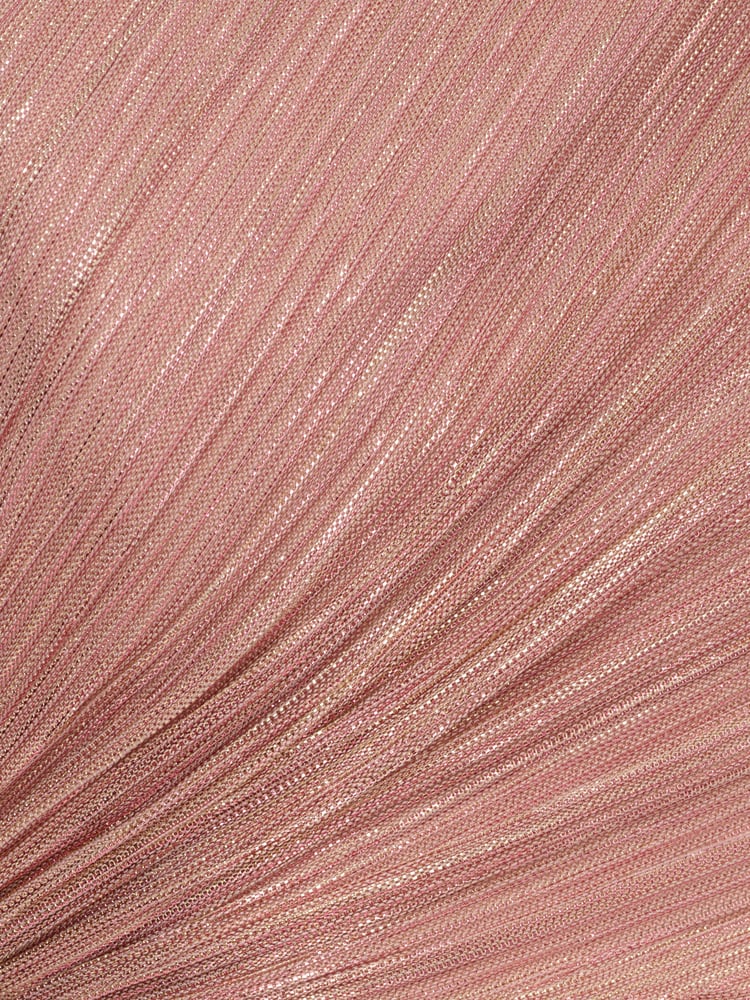 Adrianna Papell Pink Crinkle Metallic Gown - Image 7 of 7