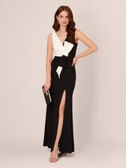 Adrianna Papell Pink Two-Tone Evening Gown - Image 3 of 6