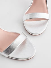 Silver Extra Wide Fit Forever Comfort® Block Heel Sandals - Image 2 of 5