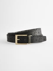 Black Reversible Printed Leather Belt - Image 3 of 7