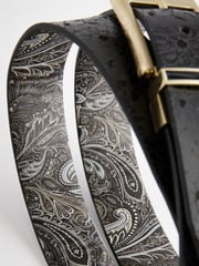 Black Reversible Printed Leather Belt - Image 7 of 7
