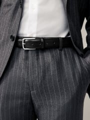 Black Pebble Texture Leather Belt - Image 1 of 4