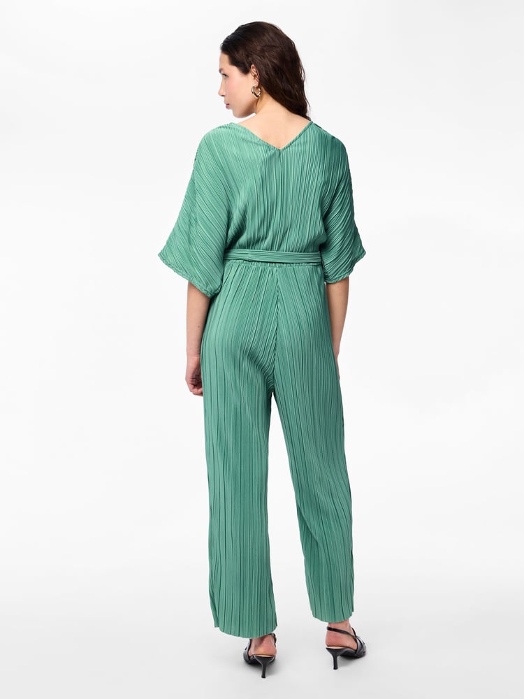Y.A.S Green Plisse Belted Jumpsuit - Image 2 of 5