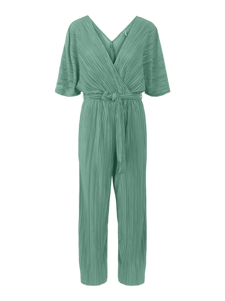 Y.A.S Green Plisse Belted Jumpsuit - Image 5 of 5