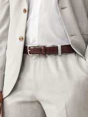 Brown Pebble Texture Leather Belt - Image 1 of 5