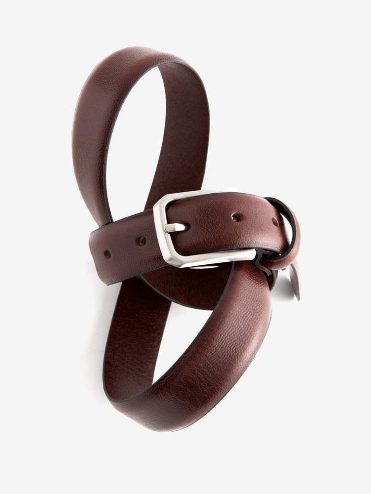 Brown Pebble Texture Leather Belt - Image 5 of 5