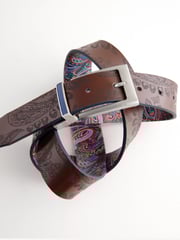 Brown Reversible Printed Leather Belt - Image 6 of 7