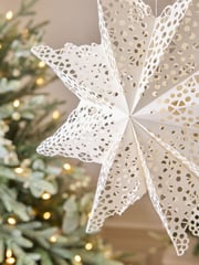 Set of 3 White Snowflake Paper Decorations - Image 2 of 4