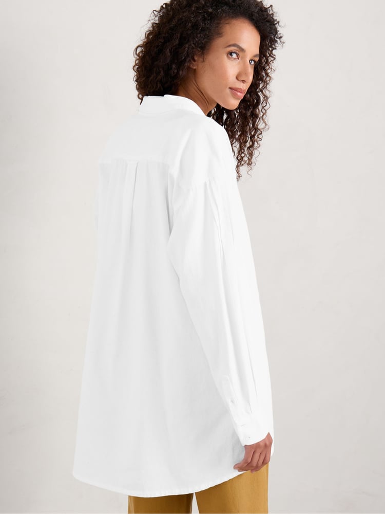 Seasalt Cornwall White Lavant Mor Cotton Shirt - Image 2 of 5 Seasalt Cornwall White Lavant Mor Cotton Shirt - Image 2 of 5