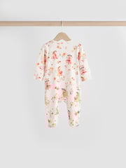 Pink/Cream 100% Cotton Wrap Baby Sleepsuit (0-2yrs) - Image 4 of 12