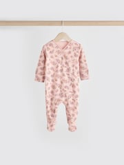 Pink/Cream 100% Cotton Wrap Baby Sleepsuit (0-2yrs) - Image 6 of 12