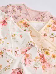 Pink/Cream 100% Cotton Wrap Baby Sleepsuit (0-2yrs) - Image 8 of 12